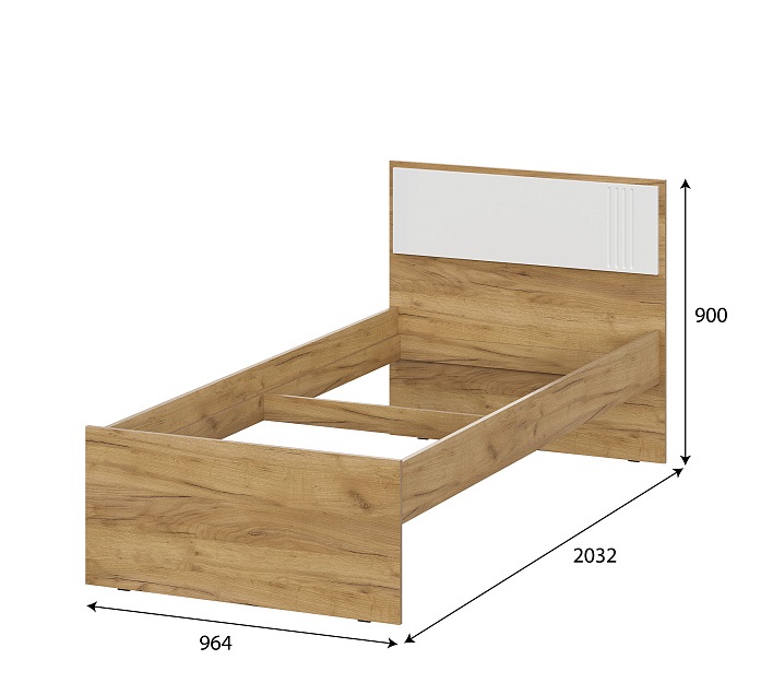 Кровать одинарная (0,9*2,0) Милан фото 1
