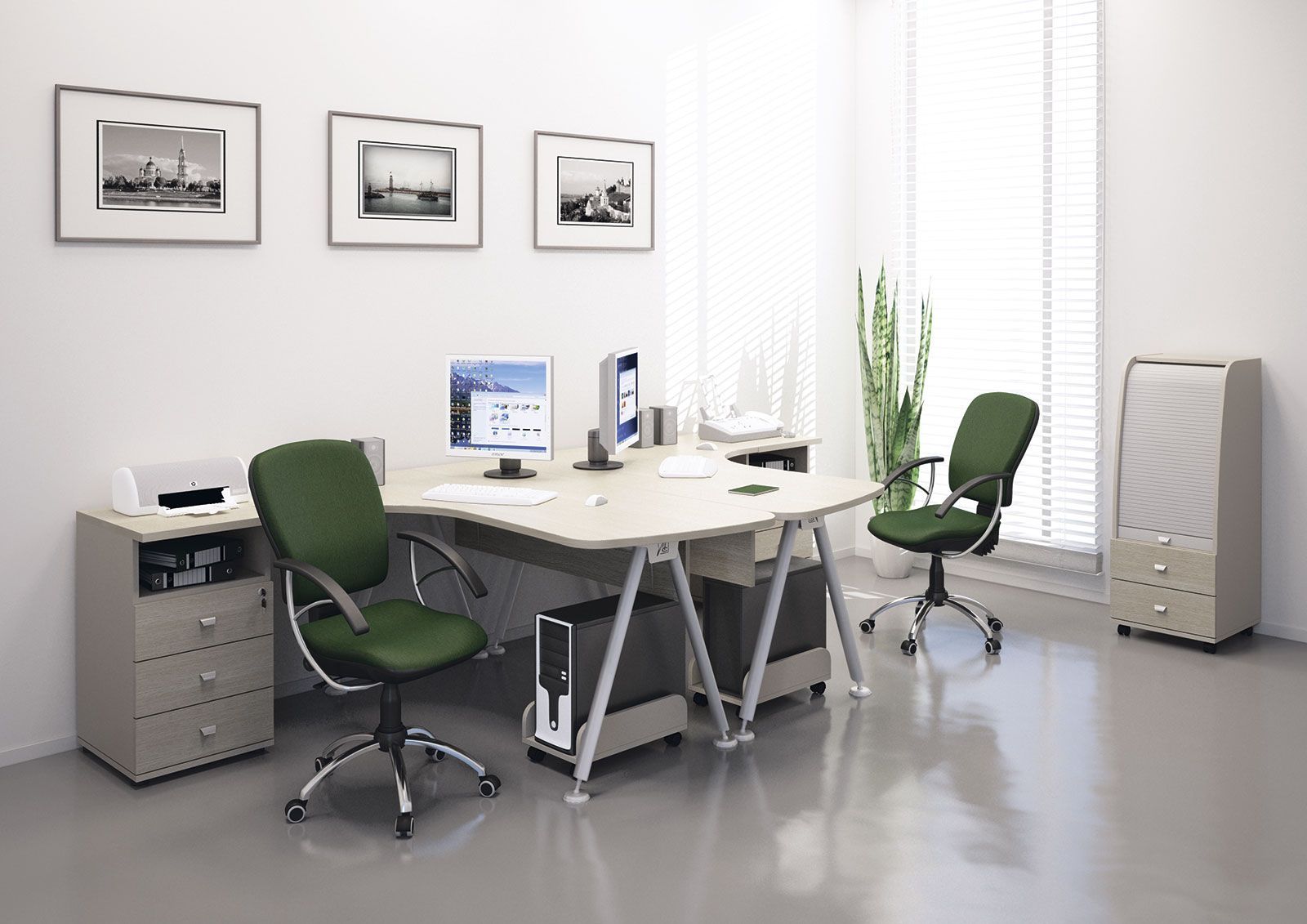 Стол прямой на металлокаркасе Гамма фото 2